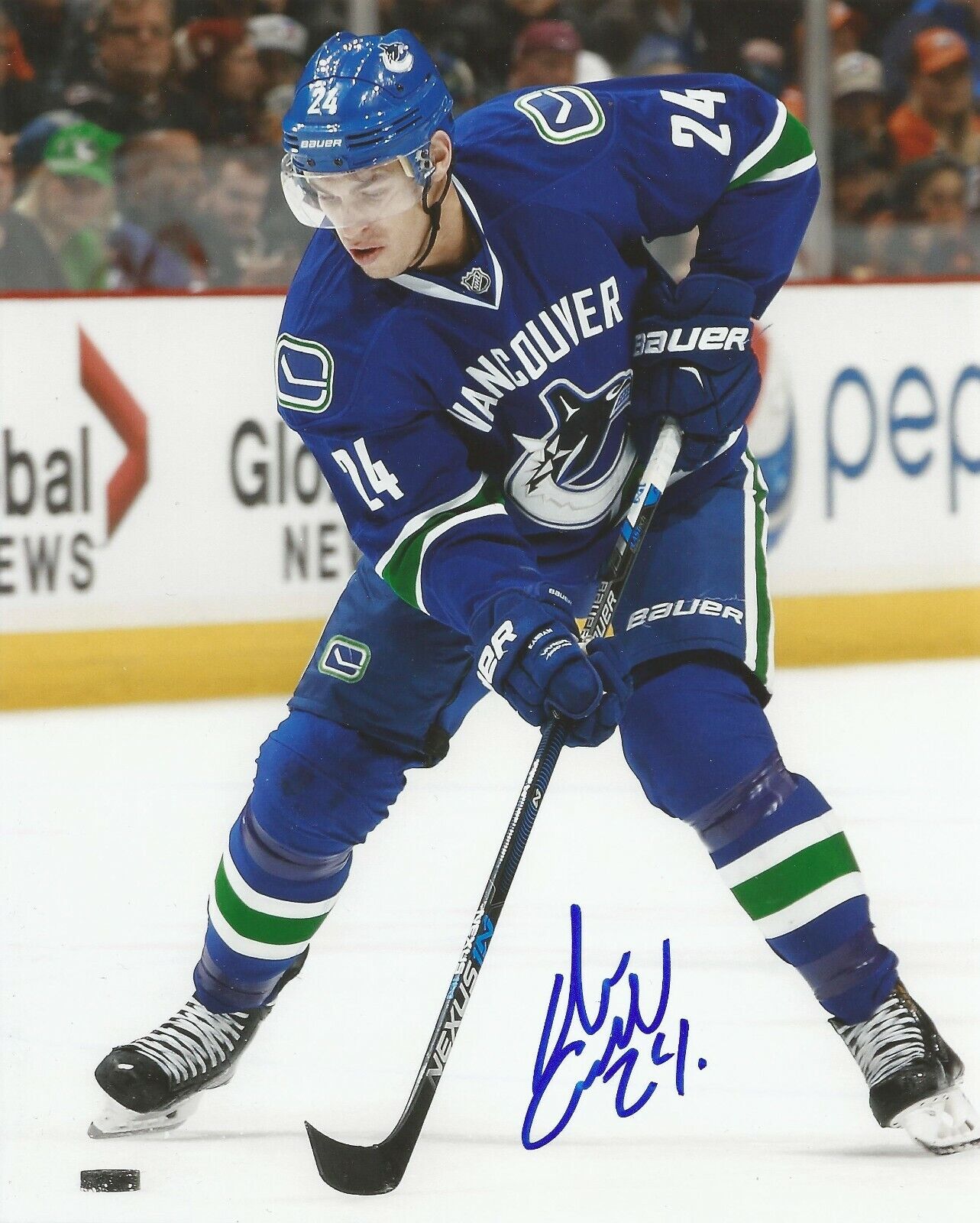 ADAM CRACKNELL SIGNED VANCOUVER CANUCKS 8x10 Photo Poster painting with COA