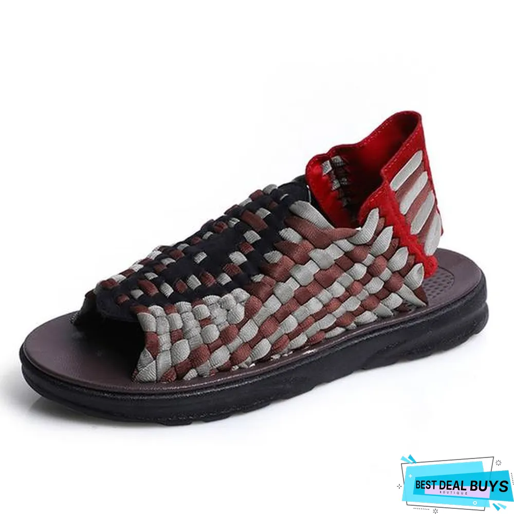 Men's Handmade Weaving Design Breathable Sandal Unique Beach Shoes