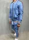 Men's Plaid Cardigan Jacket Trousers Sports Suit