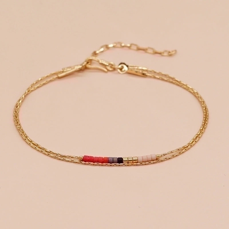 Glass Copper Minimalist Beaded Geometric Colorful Bracelets