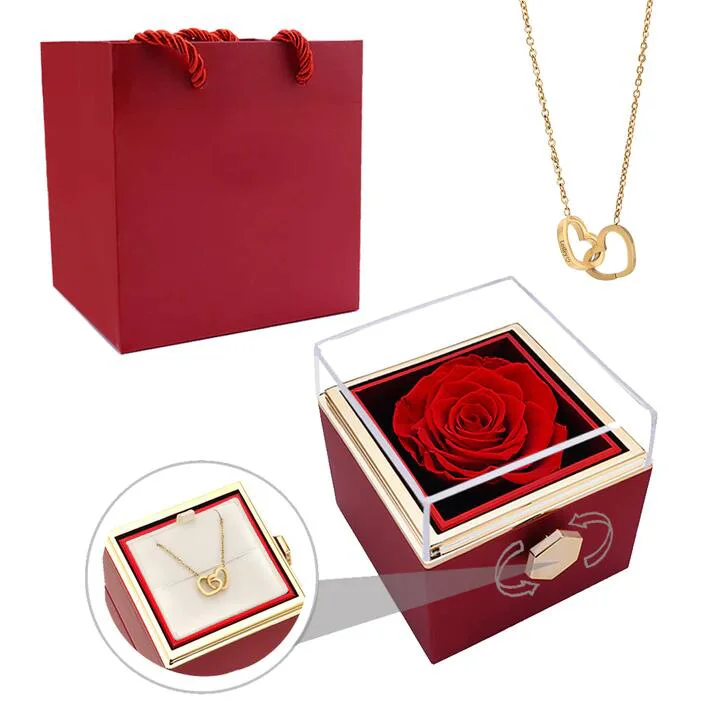 ENGRAVED NECKLACE- WITHREAL ROSE- TO MY LOVE