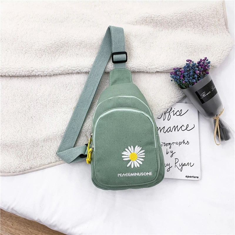 Women's Classic Style Flower Canvas Waist Bags