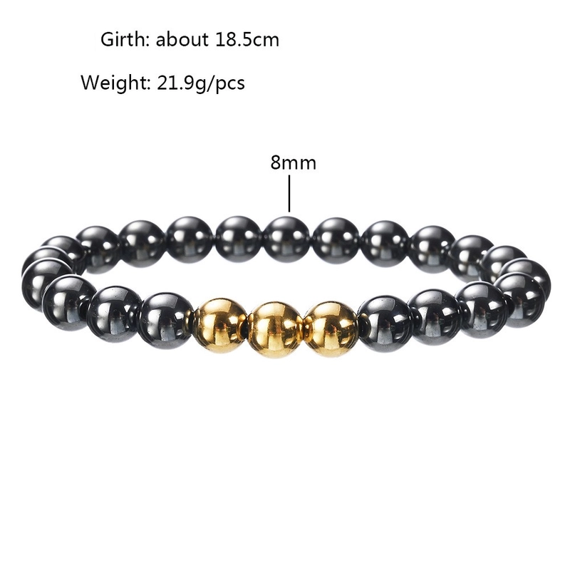 Hip-Hop Geometric Obsidian Beaded Men’s Bracelets