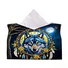 DIY PU Diamond Painting Tissue Box Kit Desktop Tissue Holder with Rhinestone Diamond Desk Decorative Tissue Box for Adults Desktop Storage Organizer (Love)