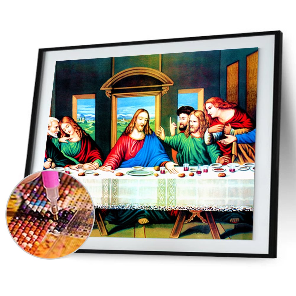 The Last Supper-Partial Round Diamond Painting - 80x30cm