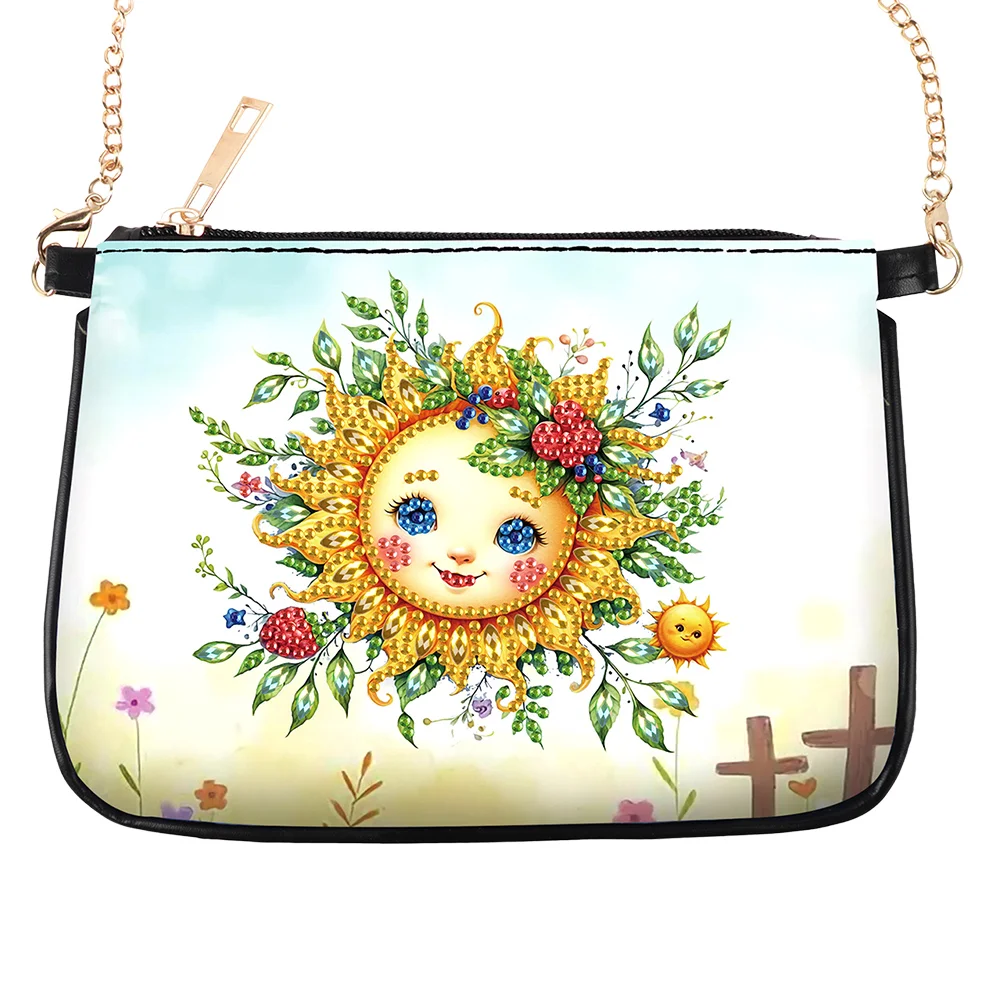 Romantic Sun Diamond Painting Coin Chain Purse 5D DIY Diamond Handmade Chain Bag
