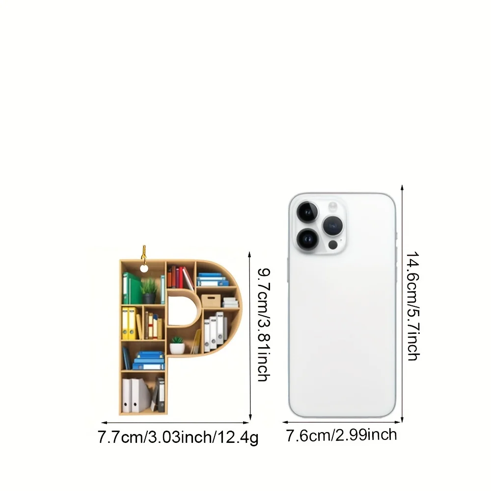 Acrylic Christmas Library Shelf Ornaments Personalized Initial Monogram Ornament