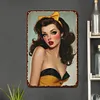 Pin up girl - Panneaux en &eacute;tain m&eacute;tallique(20*30cm/30*40cm)