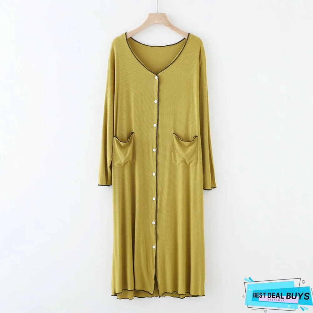 Women's Plus Size Long Sleeve Cardigan Summer Long Coat