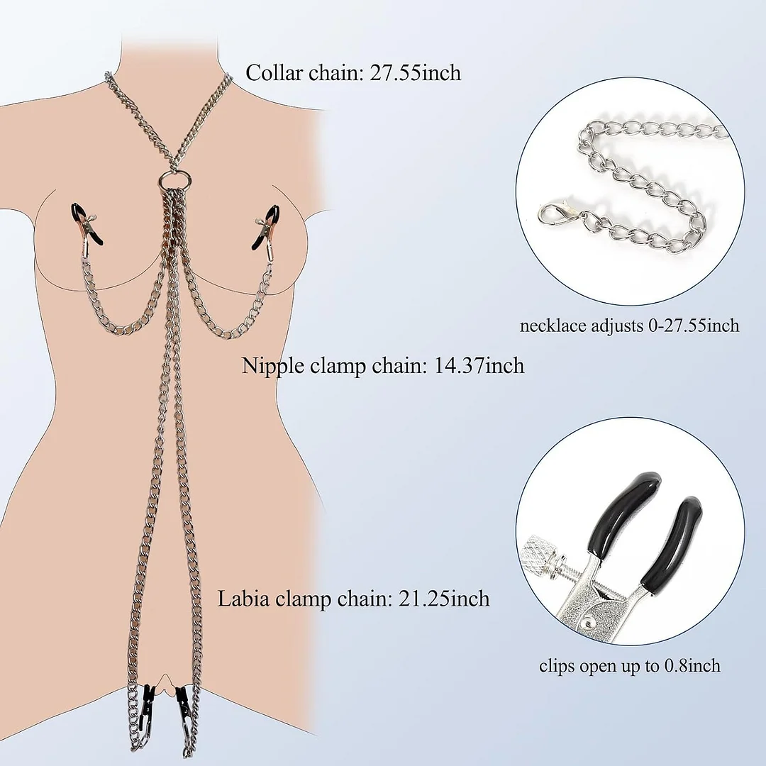 Nexlink - Bdsm Sexy Nipple Clamps Pussy Clamps With Chain