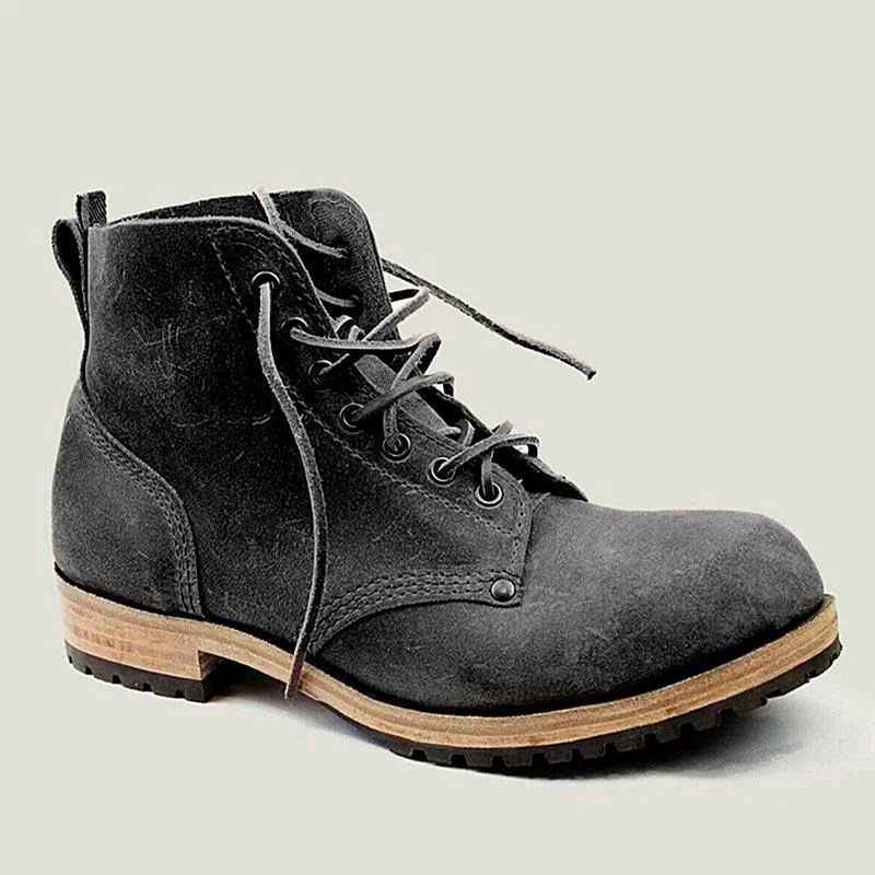 Men's Suede Leather Round Toe Martin Boots | EGEMISS