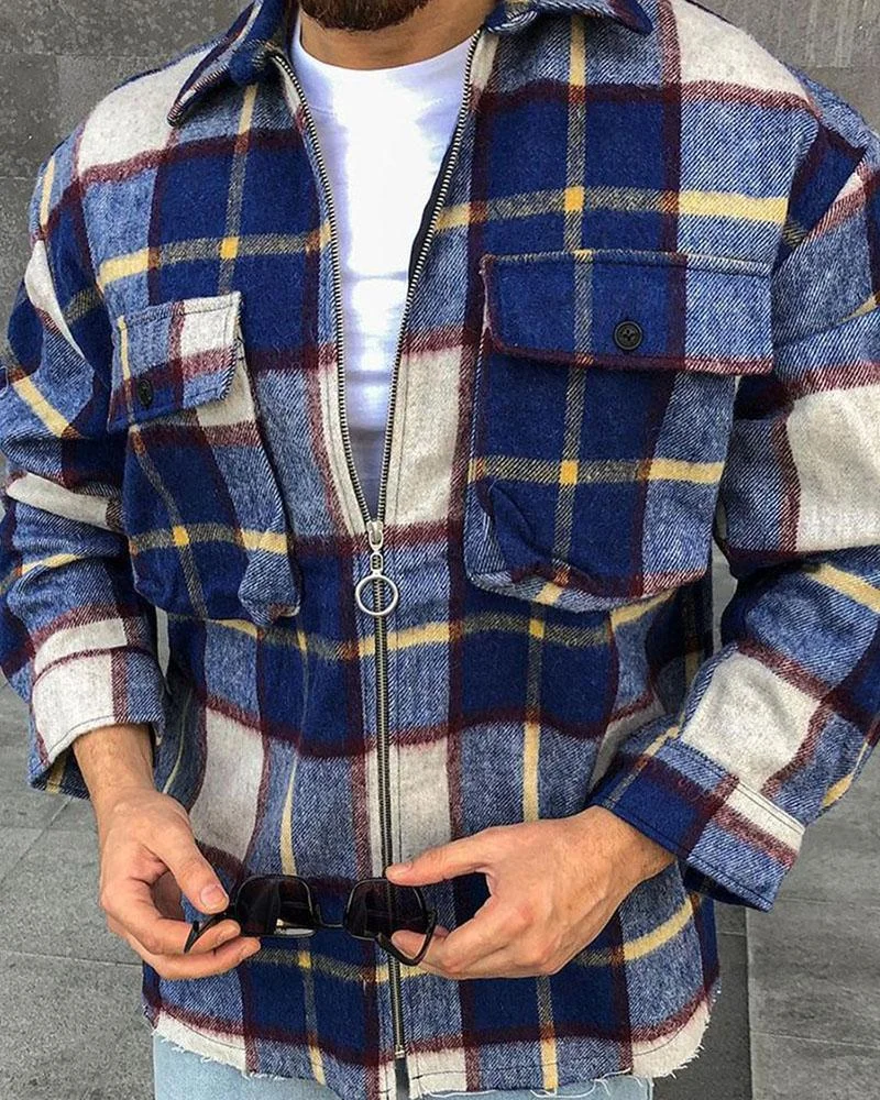 Men's quilted jacket shirts-40