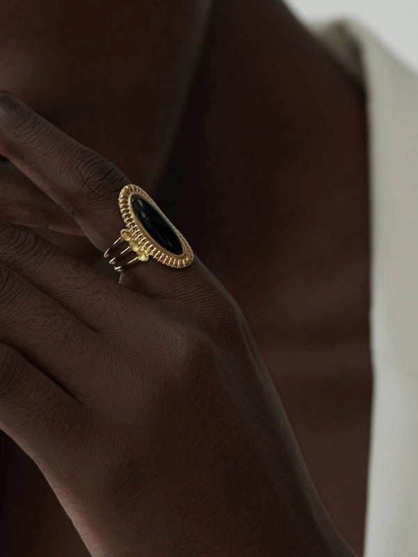 304 Stainless Steel 14K Gold Plated Retro Plating Geometric Open Rings