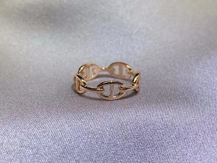 925 sterling silver gold-plated chain ring for women. wedding ring. Holiday gifts