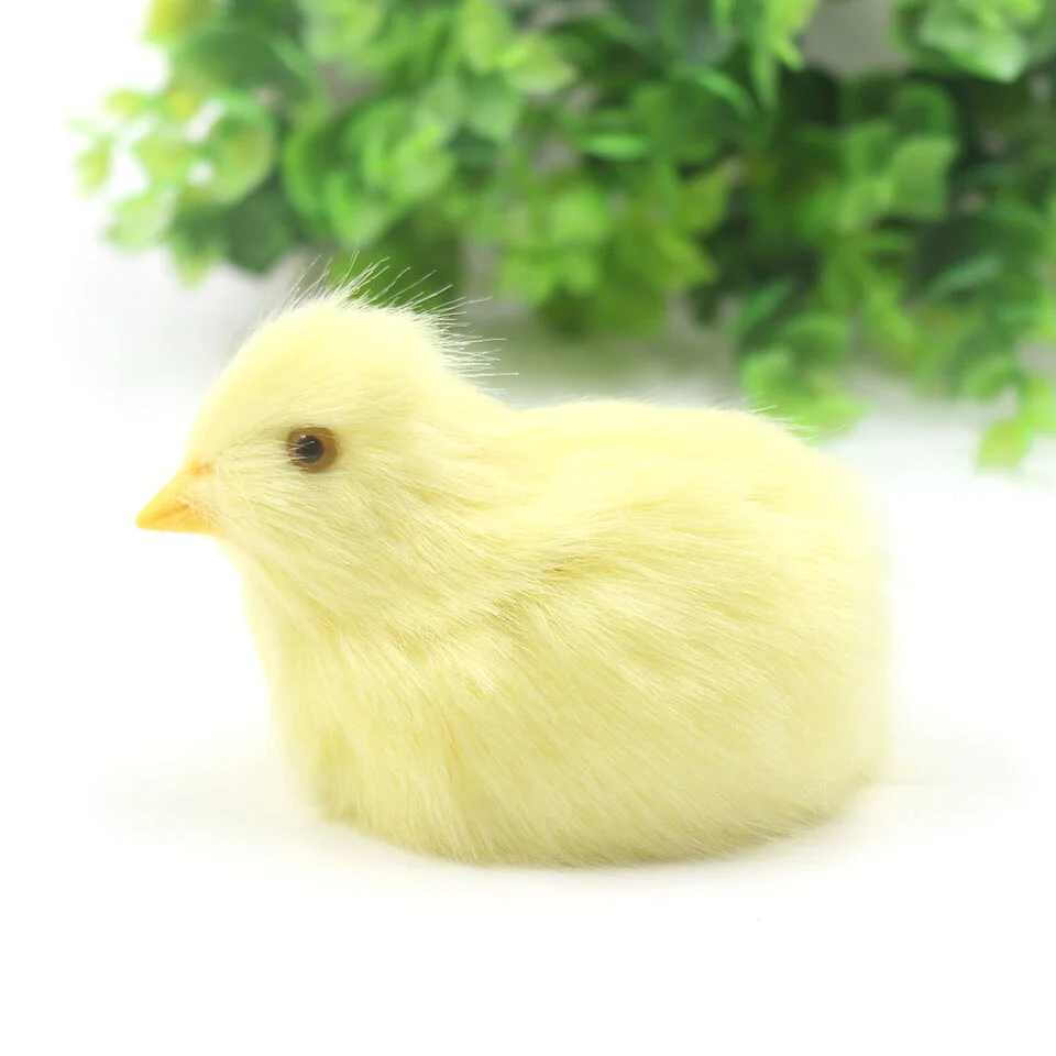 Cute Easter Chick DIY Miniature Animal Simulation Chick Deer Craft Toys Mini Chicken Garden Ornaments Kids Birthday Easter Gifts