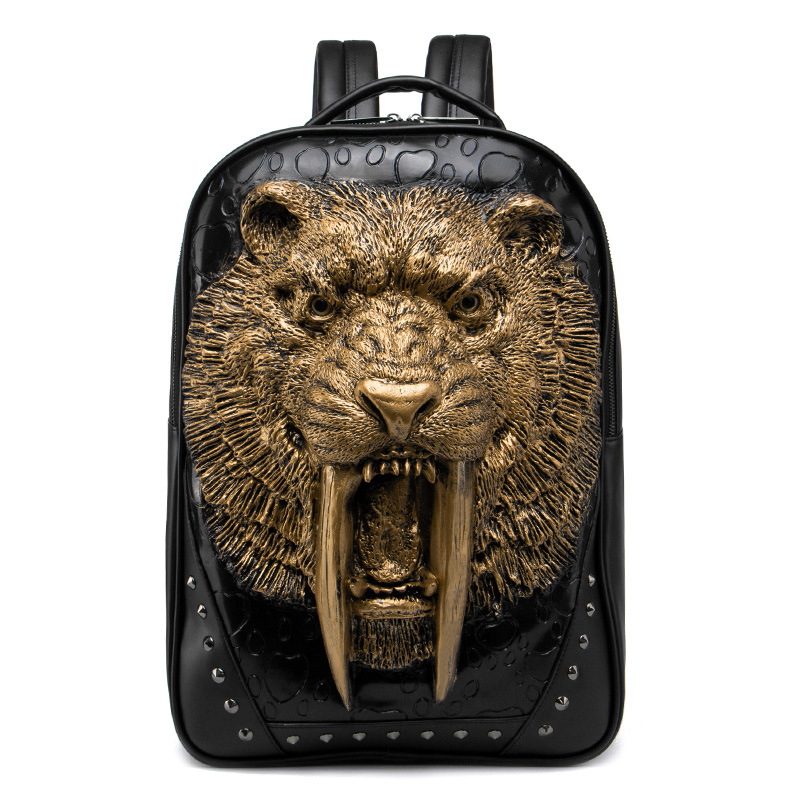 Animal - Inspired Fierce Saber - Toothed Panther Head Travel Laptop Backpack