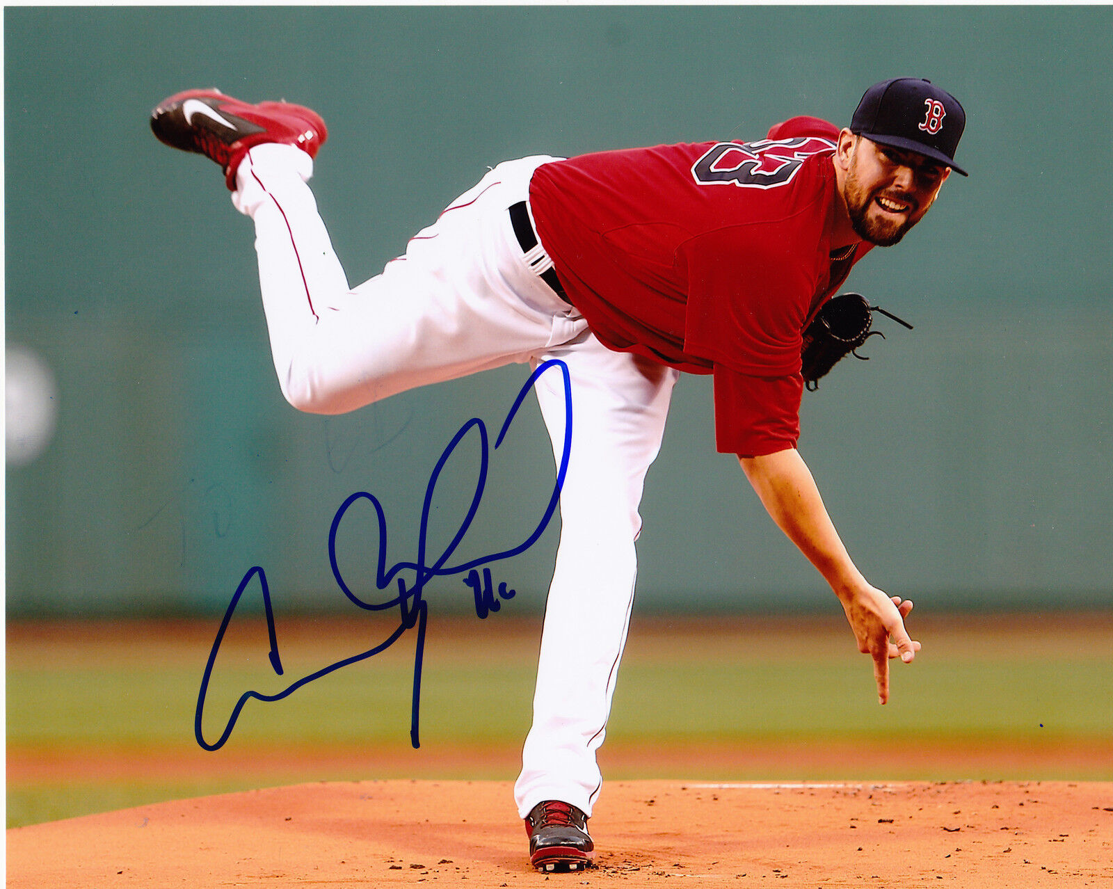 ANTHONY RANAUDO BOSTON RED SOX ACTION SIGNED 8x10