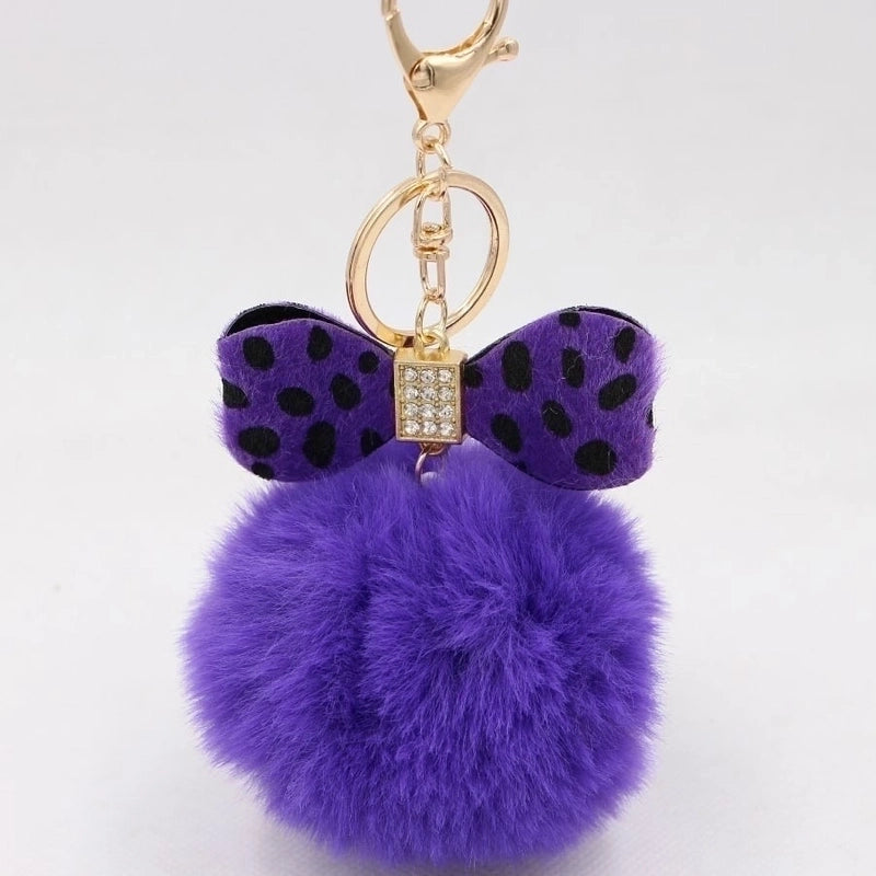 1 Piece Fashion Bow Knot Leopard Pu Leather Women’s Bag Pendant Keychain