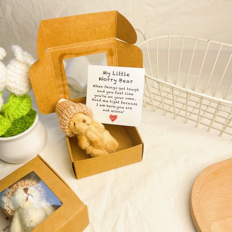 Handmade Mini Plush Teddy Bear in Box