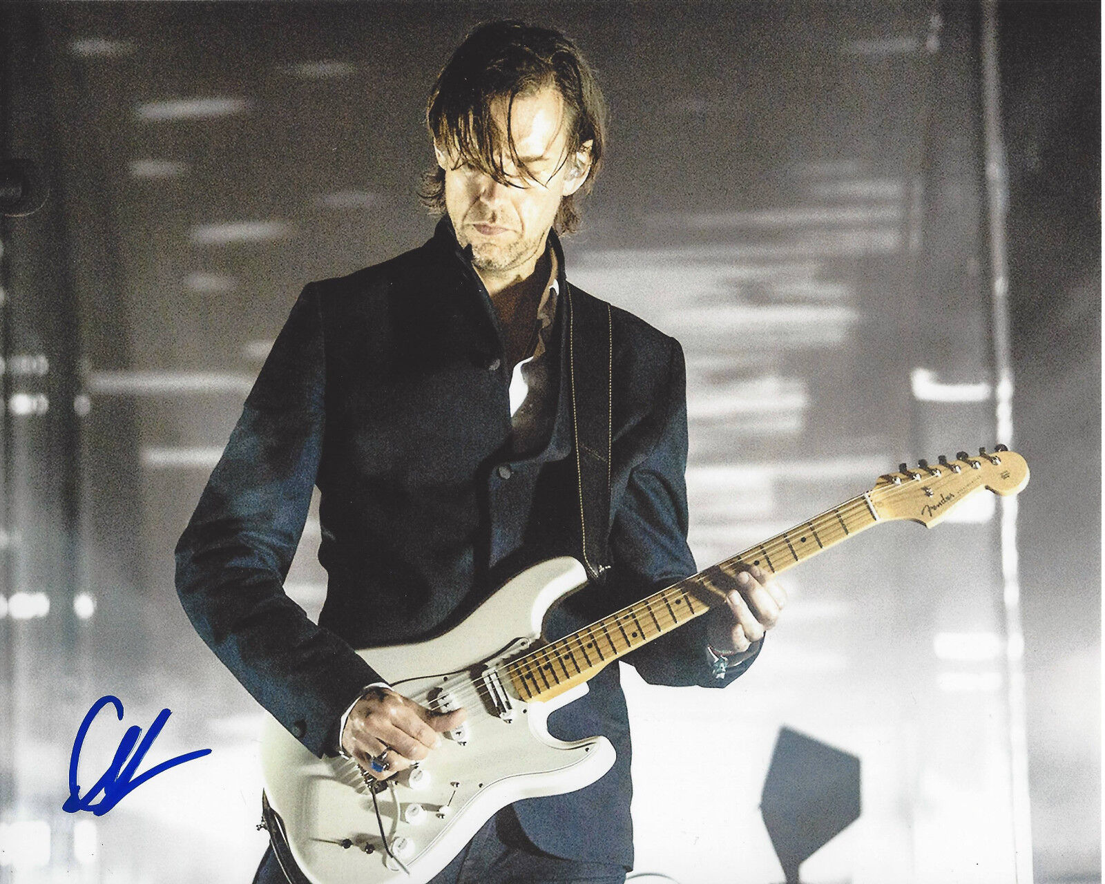 ED O'BRIEN RADIOHEAD GUITARIST SIGNED AUTHENTIC 8X10 Photo Poster painting C w/COA PROOF GUITAR