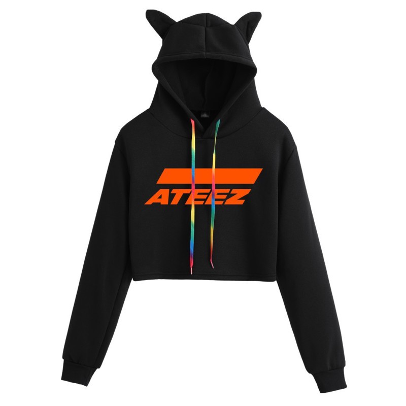 ATEEZ Cat Ear Short Hoodie