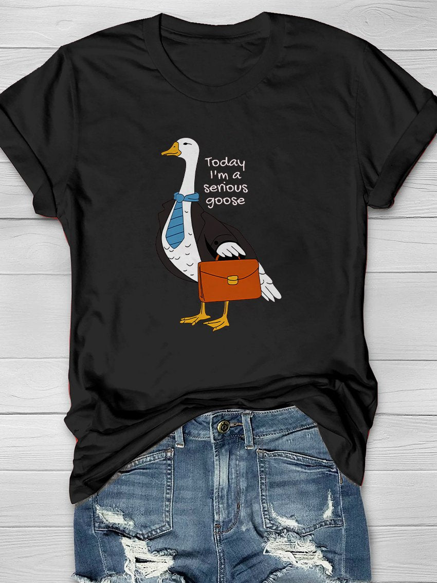Serious Goose Business Goose Casual Print T-shirt