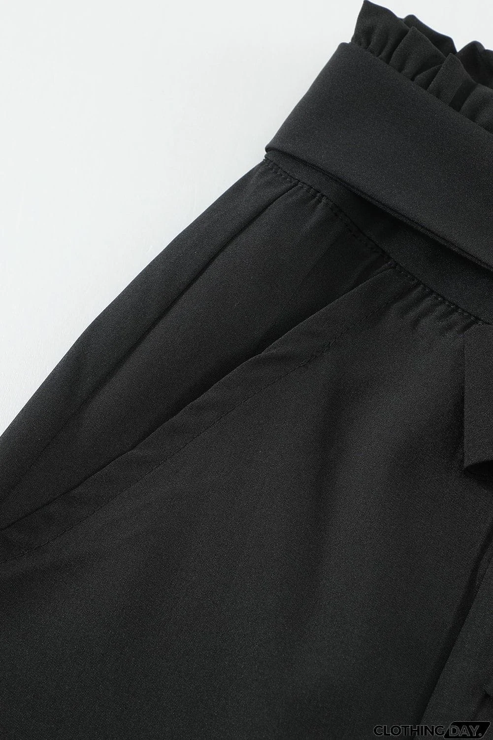 Paperbag Waist Straight Leg Pants