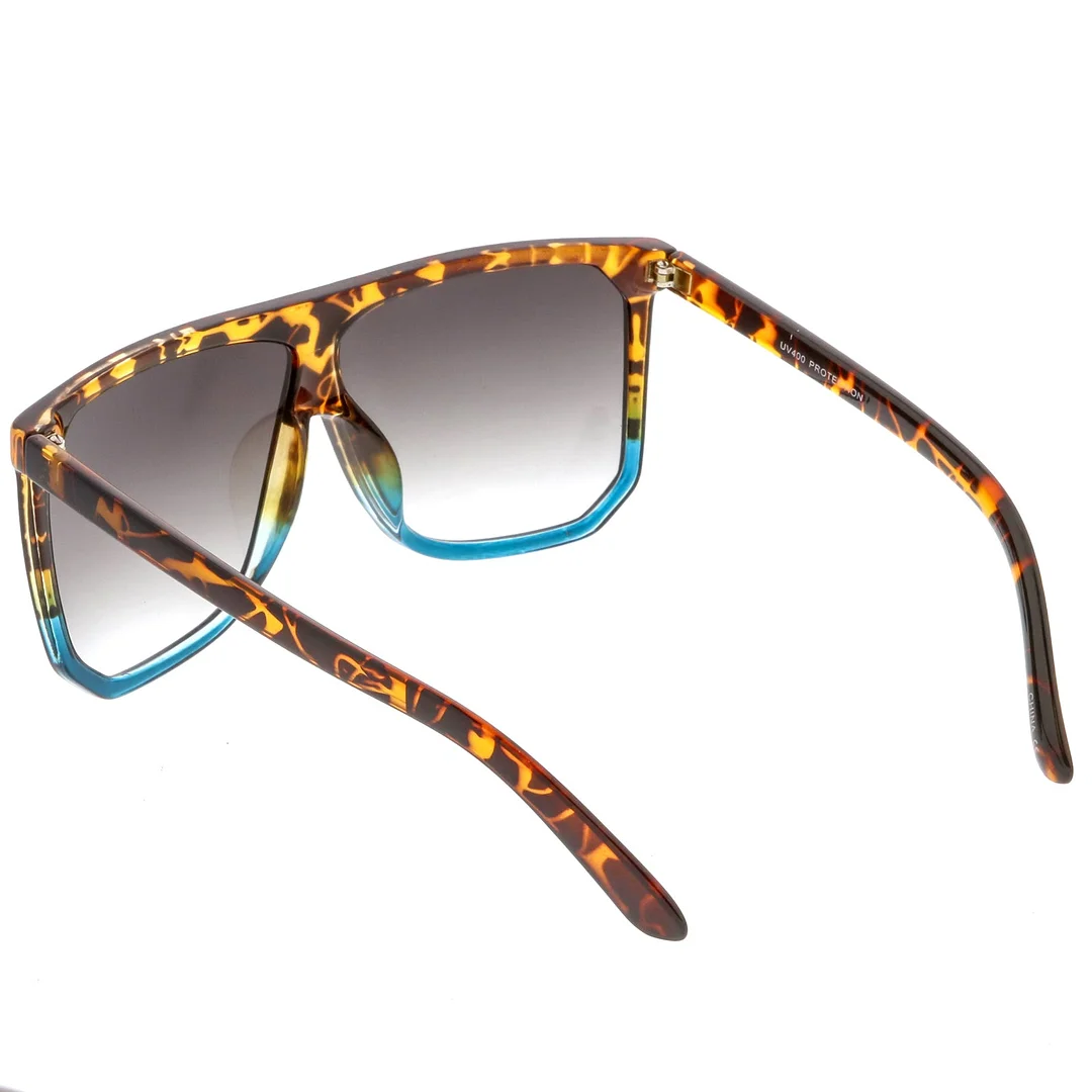 Oversize Two Toned Flat Top glasses With Square Lens 62mm