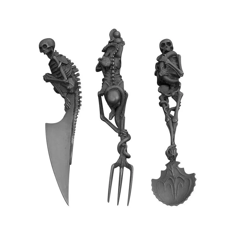 Halloween Gift Skeletal Cutlery Sets  (3 pcs)