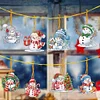 8Pcs DIY Christmas Snowman Diamond Painting Hanging Pendant