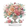 DIY Rose Vase Diamond Painting Single Sided Acrylic Desktop Ornaments