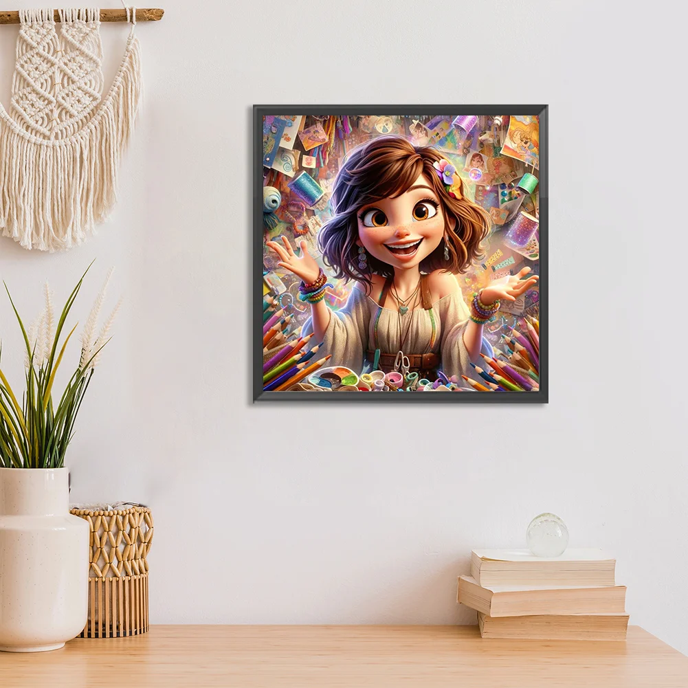 Full Round Diamond Painting 30*30cm - Girl