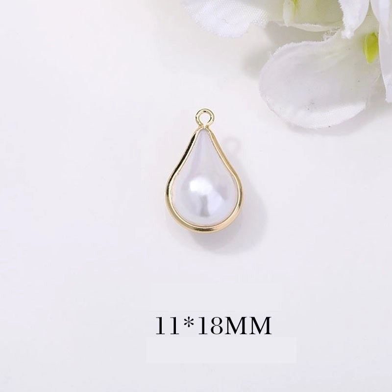 1 Piece Minimalist Water Droplets Copper Plating Inlay Pendant Jewelry Accessories