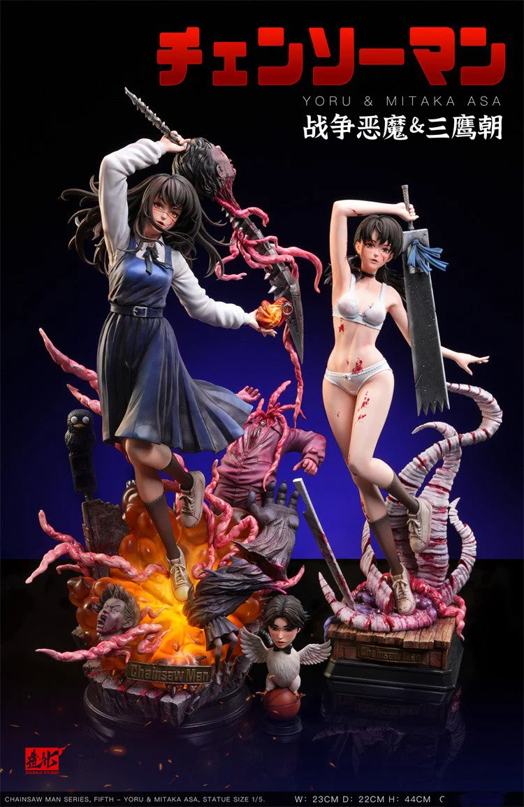 1/5 Scale Yoru & Asa Mitaka & Bucky - Chainsaw Man Resin Statue - ZaoHua  Studio [In