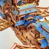  Tonecheer 3D Wooden Puzzle for Adults, DIY Vintage Orient Wooden Ship Airship Model Kit Interactive Movable Structure with Music