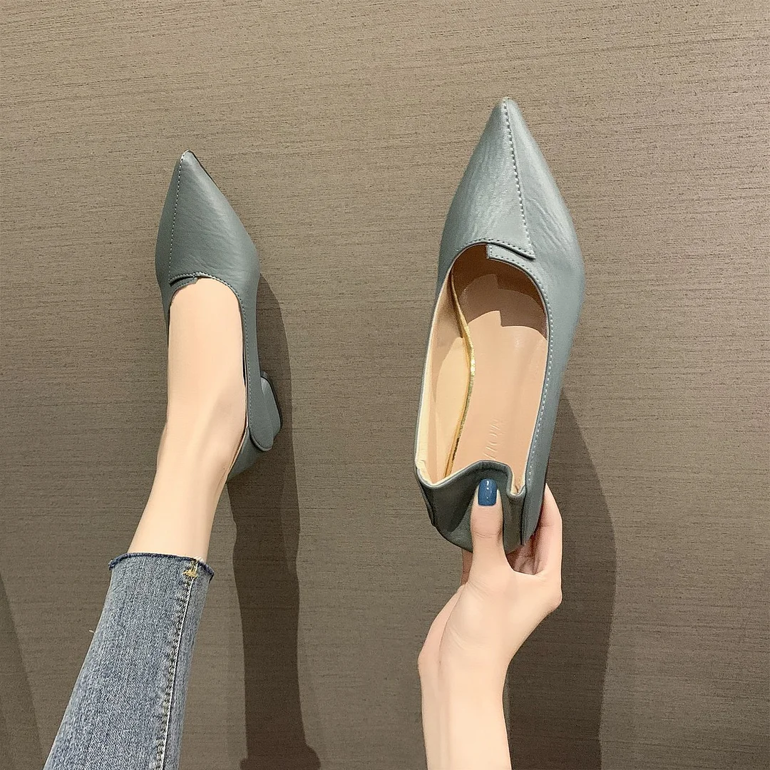 Breakj Breakj 2025 New Sharp Head Soft And Comfortable Simple Simple Pure Color Fashion Single Shoes Women