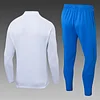 2025/2026 Real Madrid Half-Pull Training Suit White Blue Pants Football Shirt 1:1 Thai Quality Set