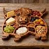 Highland Cow Wooden Charcuterie Board Rustic Farmhouse Serving Tray Cheese Board
