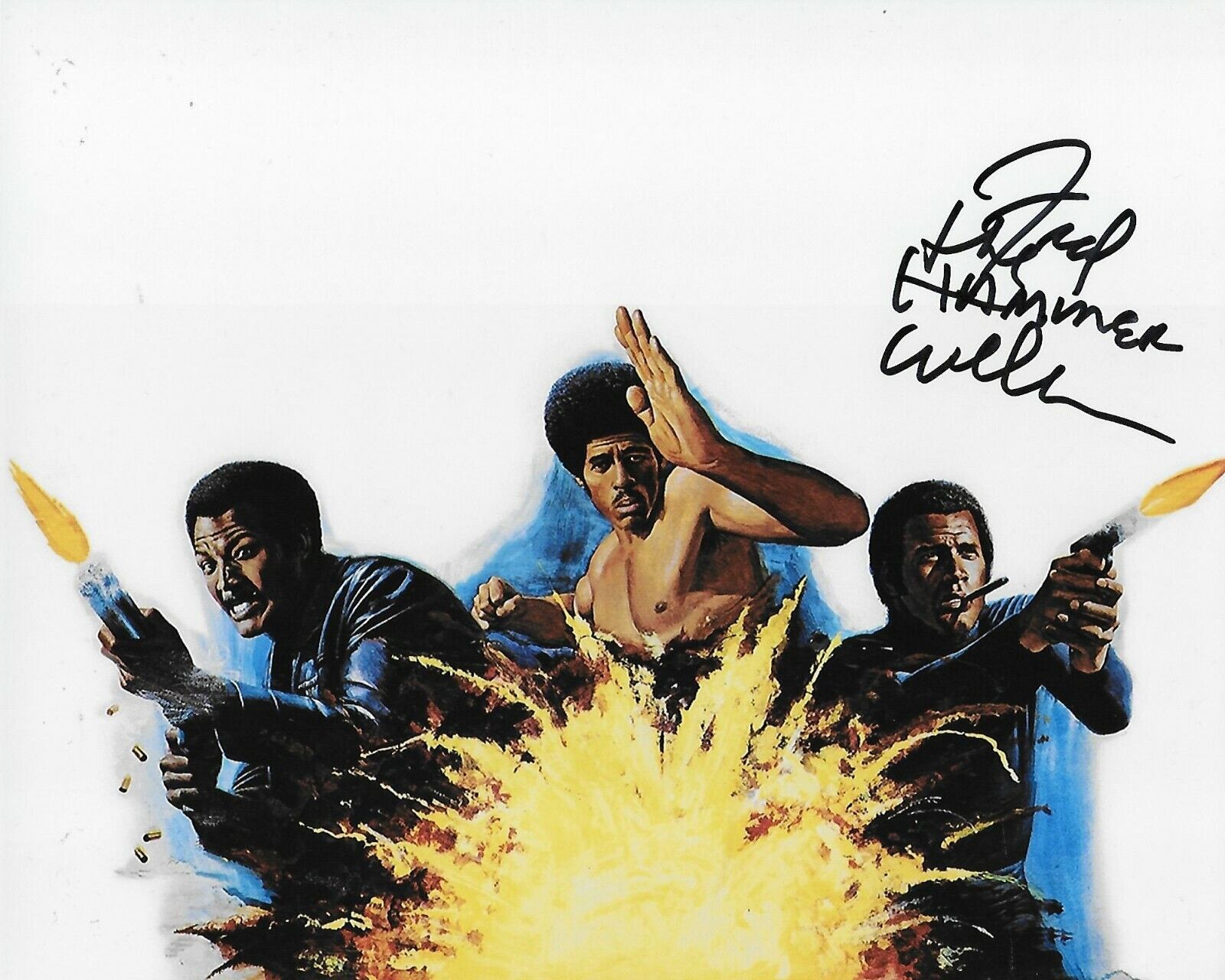 Fred Williamson Three the Hard Way Original Autographed 8X10 Photo Poster painting