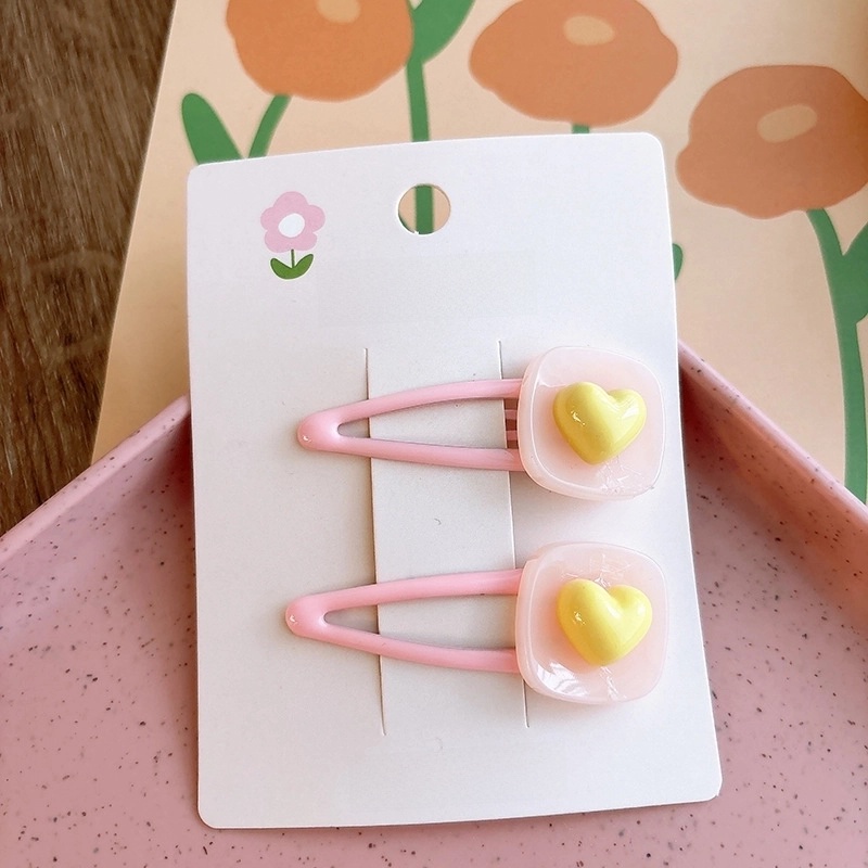 Spring New Sweet Pink Bow Bangs BB Clip Pinky Beige Girl Heart Children Barrettes Hair Accessories