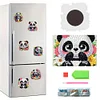 (US Local)6Pcs Acrylic 2D Flat Pandas Diamond Painting Fridge Magnet for Fridge Whiteboard
