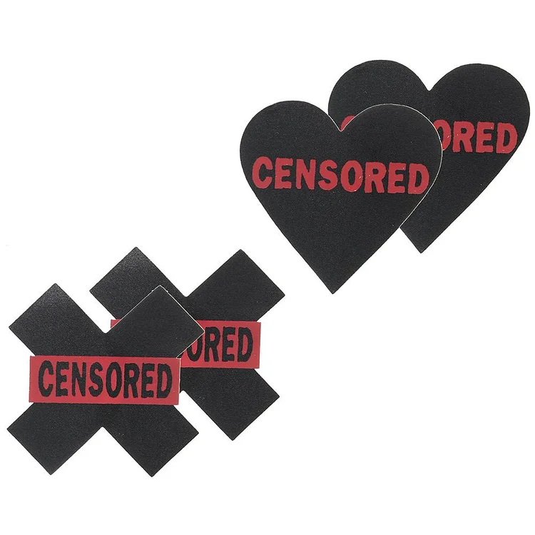 pornhint Pornhint Censored Hearts and X Nipple Pasties