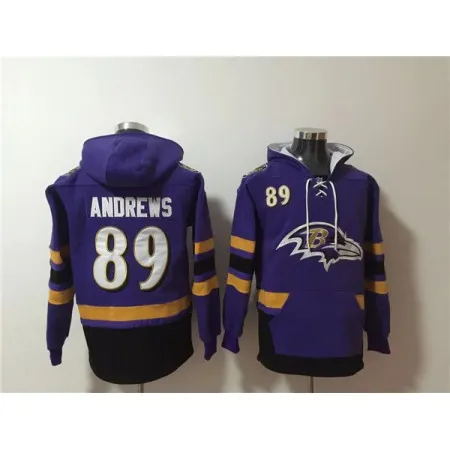 Men's Baltimore Ravens #89 Mark Andrews Ageless Must-Have Lace-Up Pullover Hoodie 8EFY