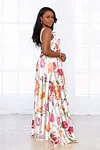 Strap Tube Floral Printed See Through Maxi Dresses