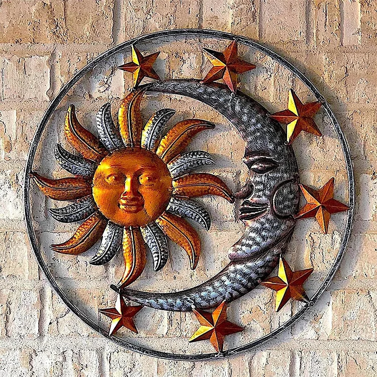 Olivenorma Sun And Moon Metal Wall Decor