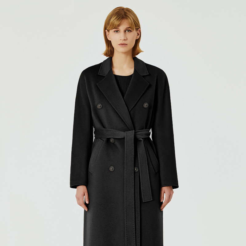 Women's Double-side Long Cashmere Coat REAL SILK LIFE