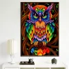 Colorful Cartoon Owl  | Full Round Diamond Painting Kits