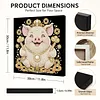 DIY Pearl Painting Pig for Home Wall Decor with Frame(30x30cm)