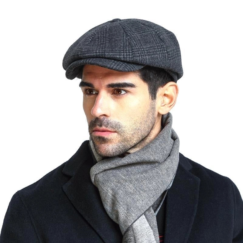 Men's Casual Solid Color Crimping Beret Hat