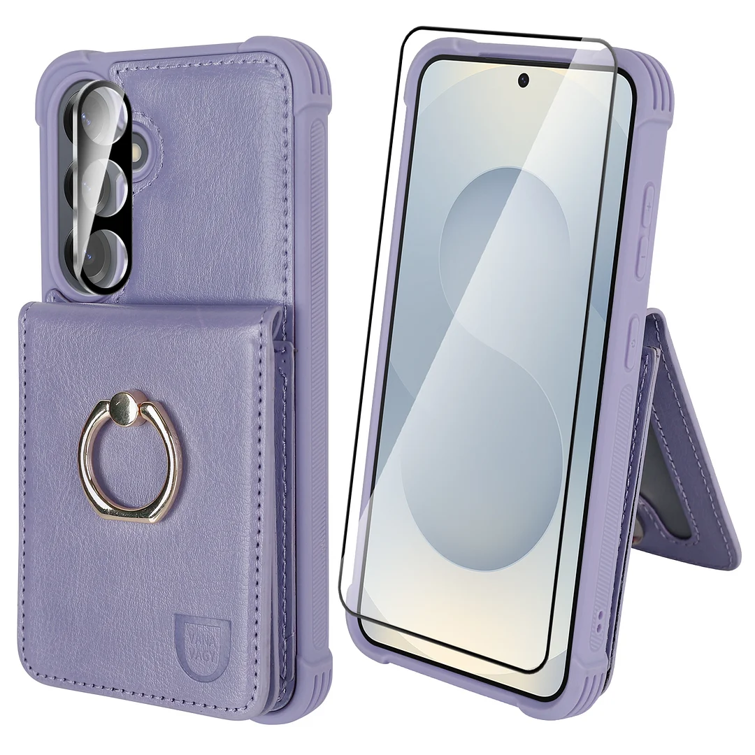 VANAVAGY Wallet Case Compatible for Galaxy S25 5G with Credit Card Holder and Coin Pocket